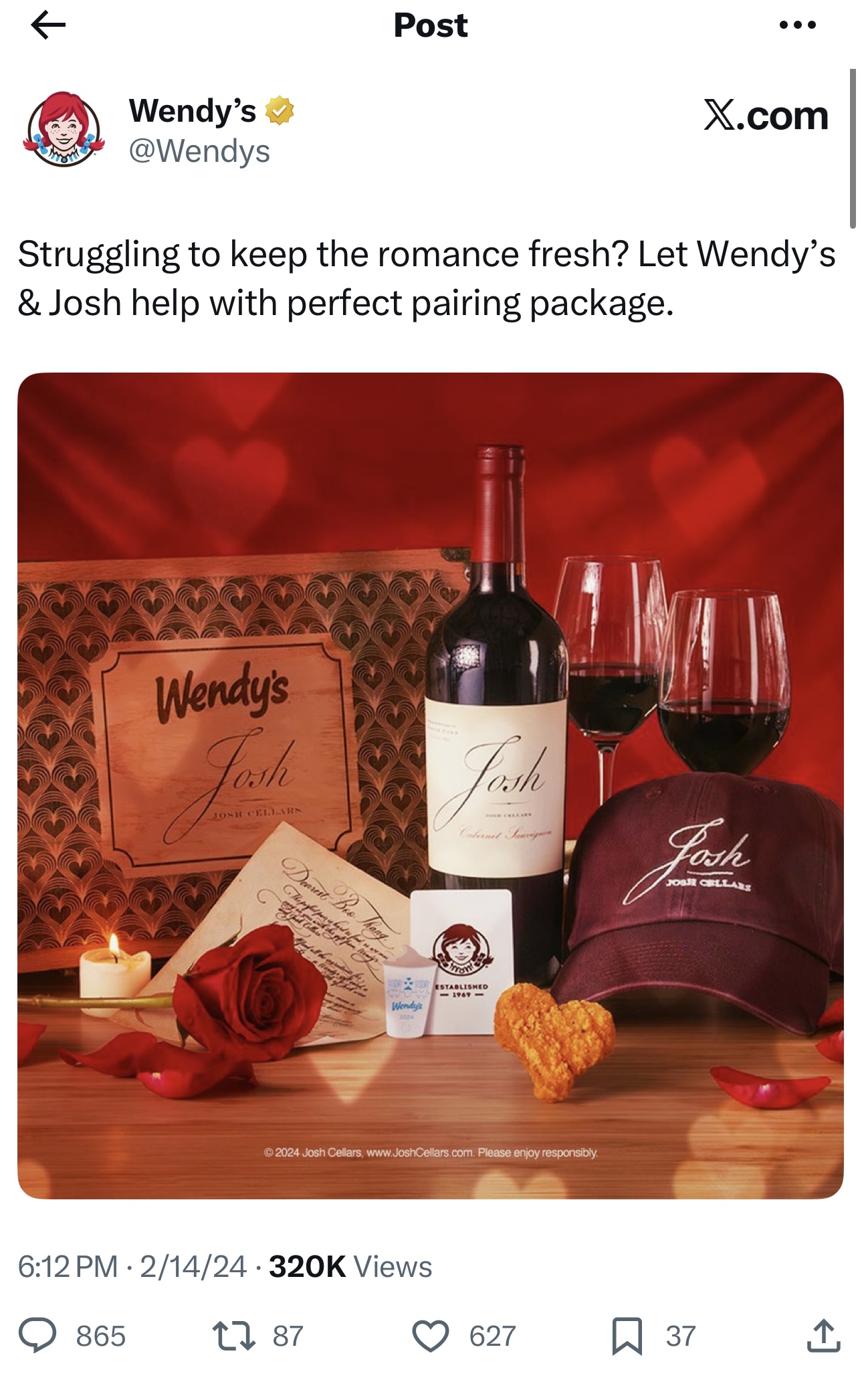 Wendy's & Josh Pairing