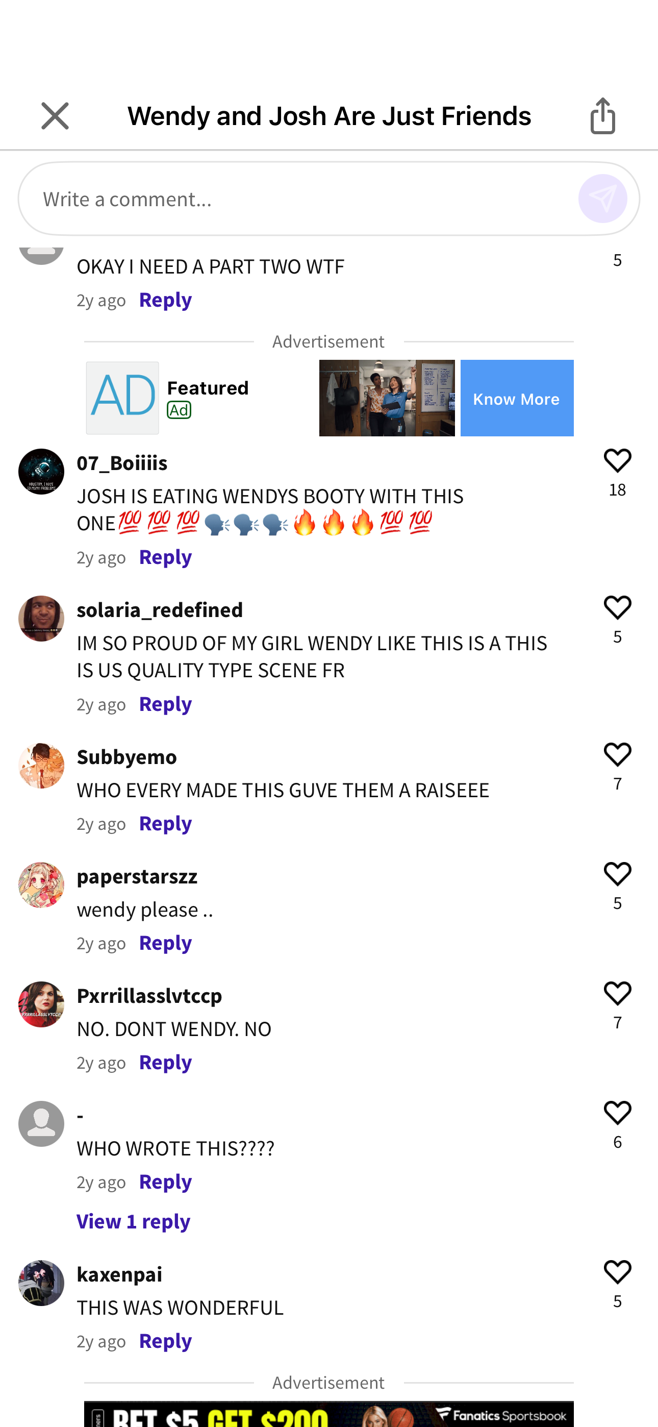 Wendy's & Josh Pairing